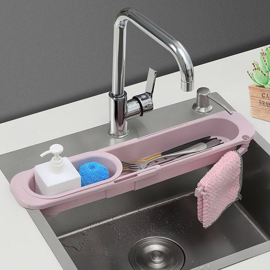 Telescopic Sink Rack Soap Sponge Holder Kitchen